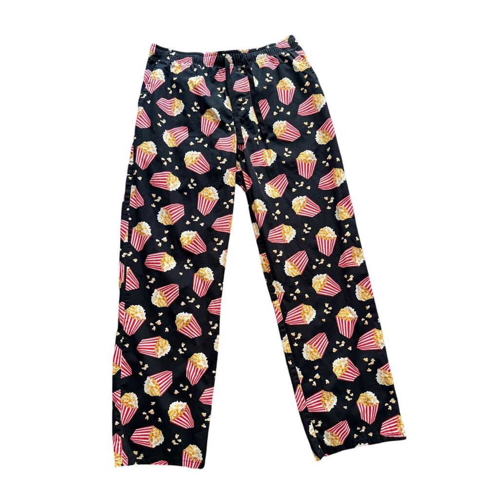 Old Navy Popcorn Print Pajama Pants Women's Medium Black Lounge Sleep Pants